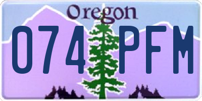 OR license plate 074PFM