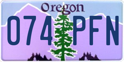 OR license plate 074PFN
