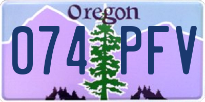 OR license plate 074PFV