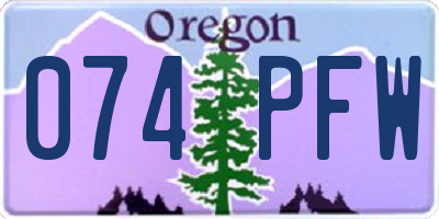 OR license plate 074PFW