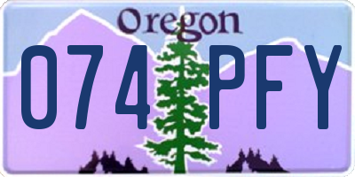 OR license plate 074PFY