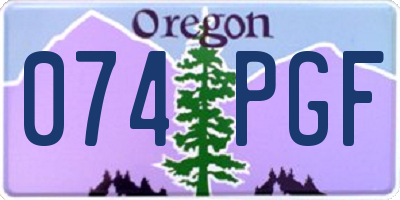 OR license plate 074PGF