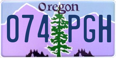 OR license plate 074PGH