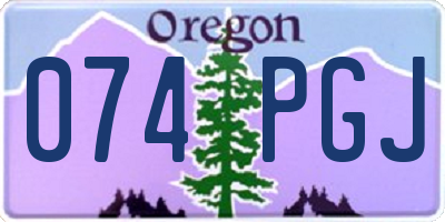 OR license plate 074PGJ