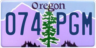 OR license plate 074PGM
