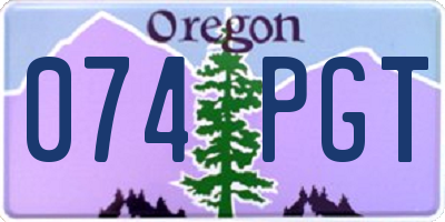 OR license plate 074PGT