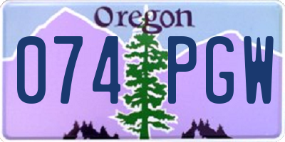 OR license plate 074PGW
