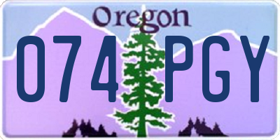 OR license plate 074PGY