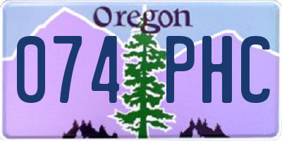OR license plate 074PHC