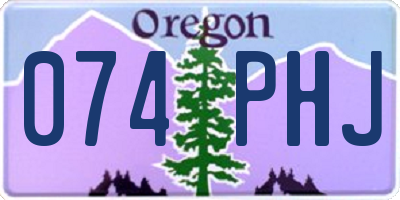 OR license plate 074PHJ