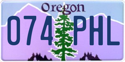 OR license plate 074PHL