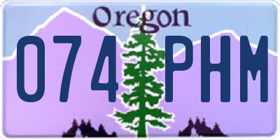 OR license plate 074PHM