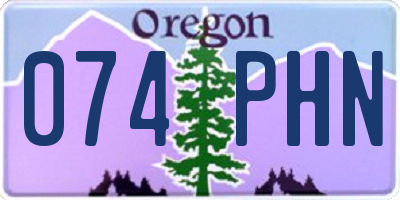 OR license plate 074PHN