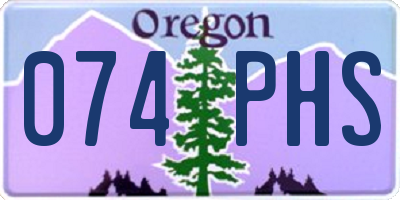 OR license plate 074PHS