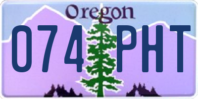 OR license plate 074PHT