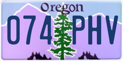 OR license plate 074PHV