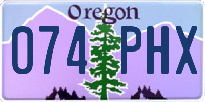 OR license plate 074PHX
