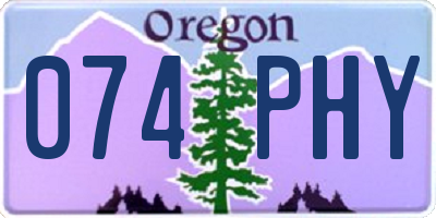 OR license plate 074PHY