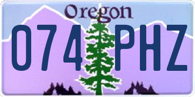OR license plate 074PHZ