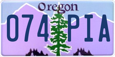 OR license plate 074PIA