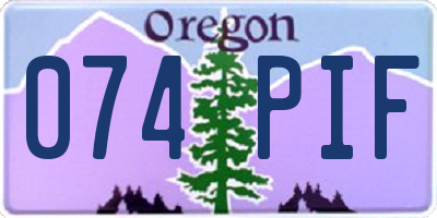 OR license plate 074PIF