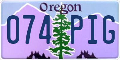 OR license plate 074PIG