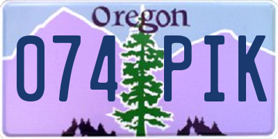 OR license plate 074PIK