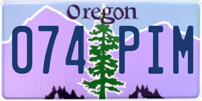 OR license plate 074PIM