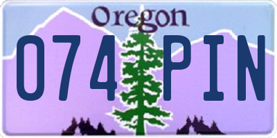 OR license plate 074PIN