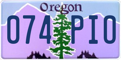 OR license plate 074PIO
