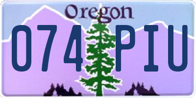 OR license plate 074PIU