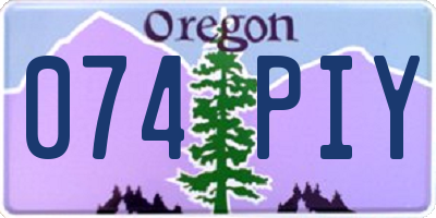 OR license plate 074PIY