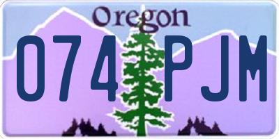 OR license plate 074PJM