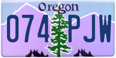 OR license plate 074PJW