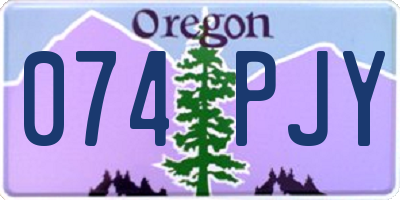 OR license plate 074PJY