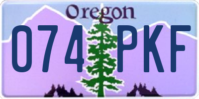 OR license plate 074PKF