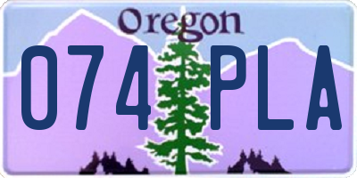 OR license plate 074PLA