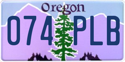 OR license plate 074PLB