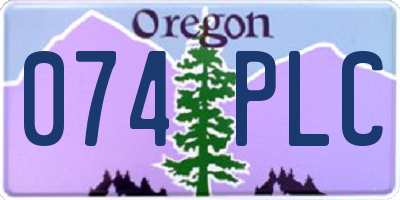 OR license plate 074PLC
