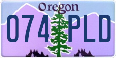 OR license plate 074PLD