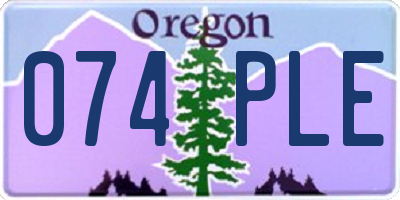 OR license plate 074PLE