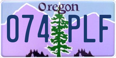 OR license plate 074PLF
