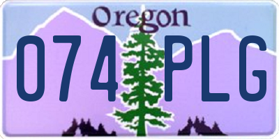 OR license plate 074PLG