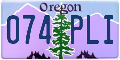 OR license plate 074PLI