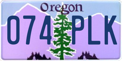 OR license plate 074PLK