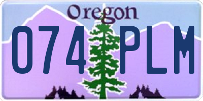 OR license plate 074PLM