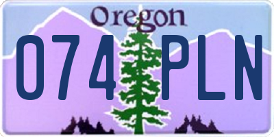 OR license plate 074PLN