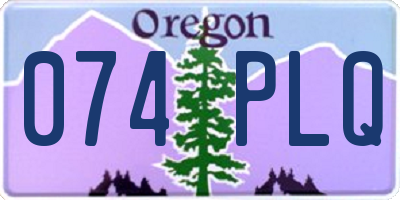 OR license plate 074PLQ
