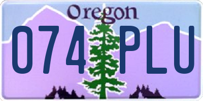 OR license plate 074PLU