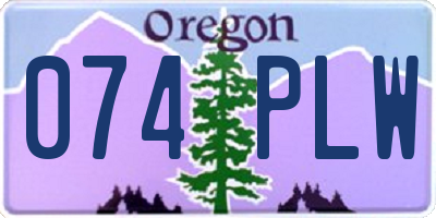 OR license plate 074PLW